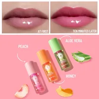 Mini Hydrating Temperature Sensing Lip Balm Moisturizing Color Changing Lip Oil Peach Aloe Vera Brighten Repair Lips Lip Pomade
