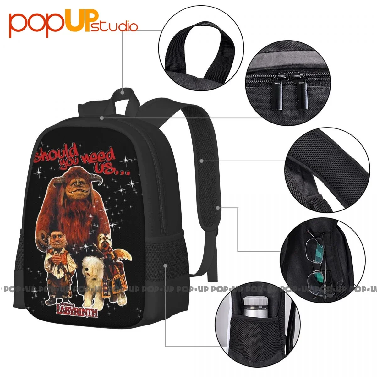 Labyrinth Should You Need Us Backpack Large Capacity Print Portable Personalised Multi-function