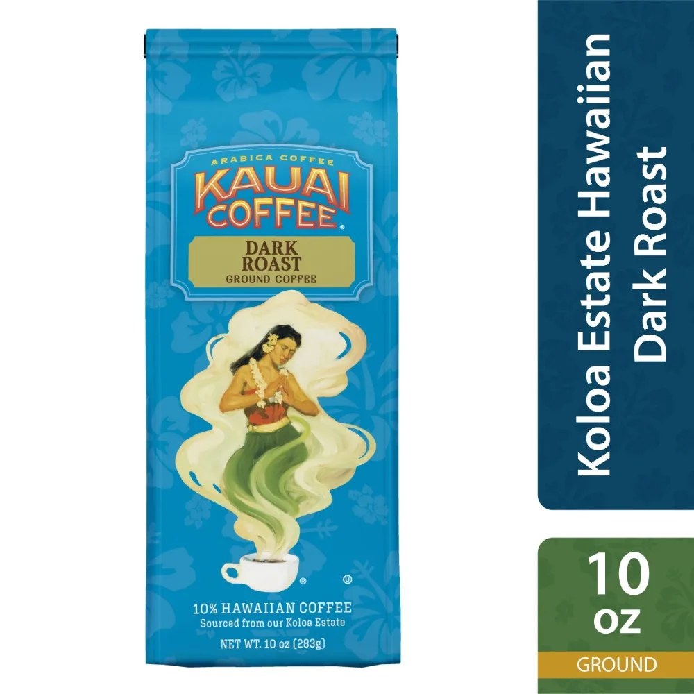 

(3 упаковки) Кава молотый Kauai Koloa Estate, гавайская, темная обжарка, упаковка 10 унций
