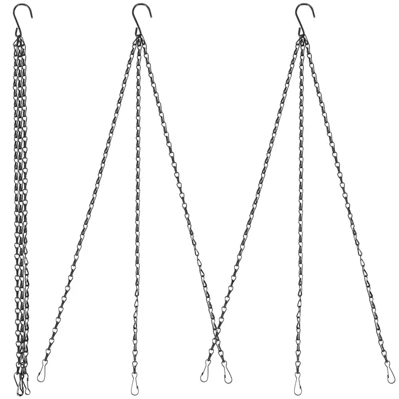 N96R 6 Pack Hanging Chain, HEAVY DUTY 50Cm Hanging Flower Basket Replacement Chain -3 Point Garden Plant Hanger For Outdoor Or I