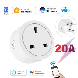 Homekit 16A UK Plug WIFI Smart Socket Plug Adapter Smart Home With apple Siri Alexa Google home cozylife