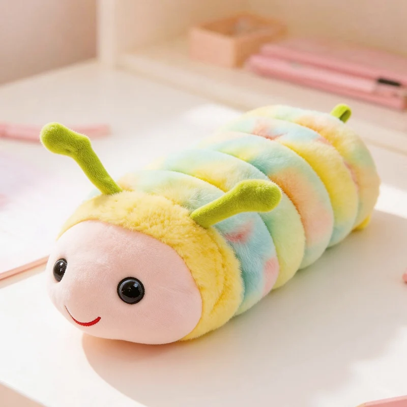30cm Tie-Dy Caterpillar Stuffed Animal Hugging Pillow Cute Plush Soft Pillow Doll Simulated Caterpillar Toy Gifts For Birthday