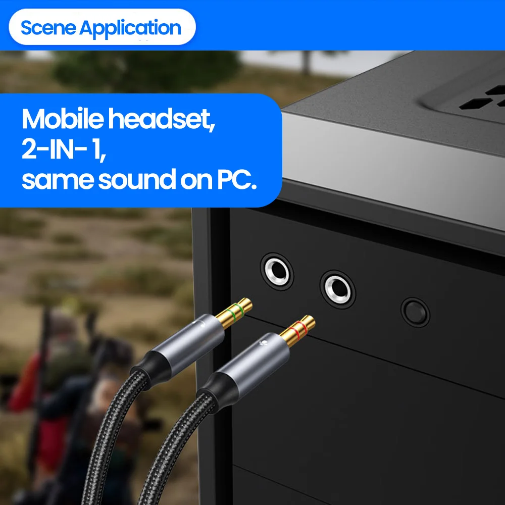 3.5mm Headphone Microphone 2 in 1 Adapter AUX Cable Computer Headphone 2-in-1 Audio Cable for Gaming Headset PC Phone Laptop