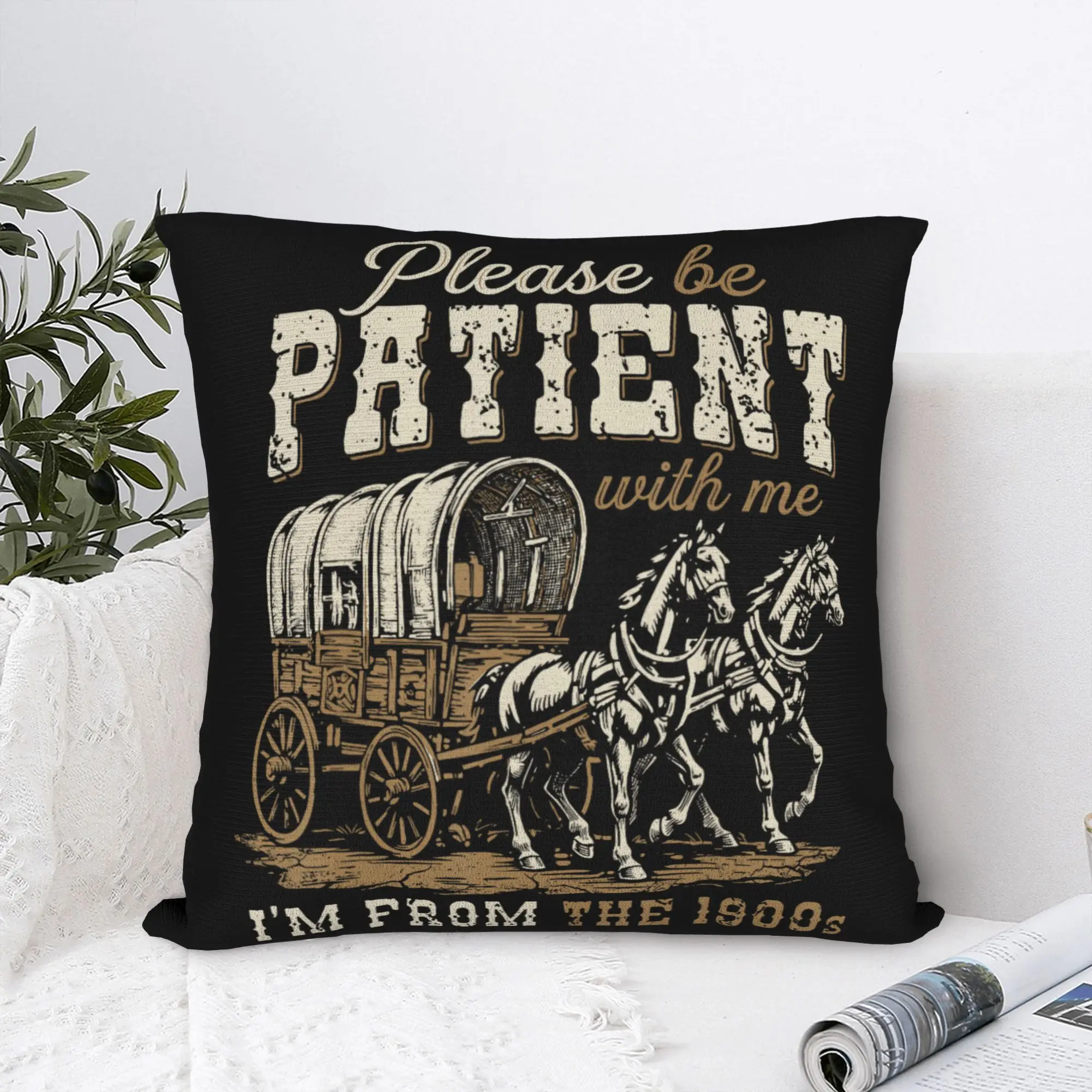 Please Be Patient Born in 1900s Pillowcase Print Polyester Cushion Cover Decorations Humor Funny Pillow Case Cover Dropshipping