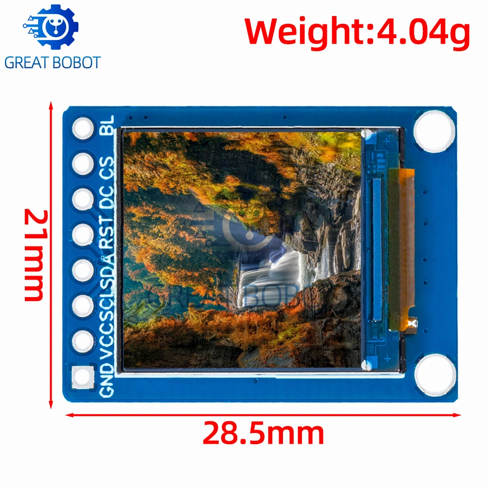 0.85" Color TFT Display Module-HD IPS LCD LED Screen,128X128 Resolution-SPI Interface, ST7735 Controller-Perfect for Arduino