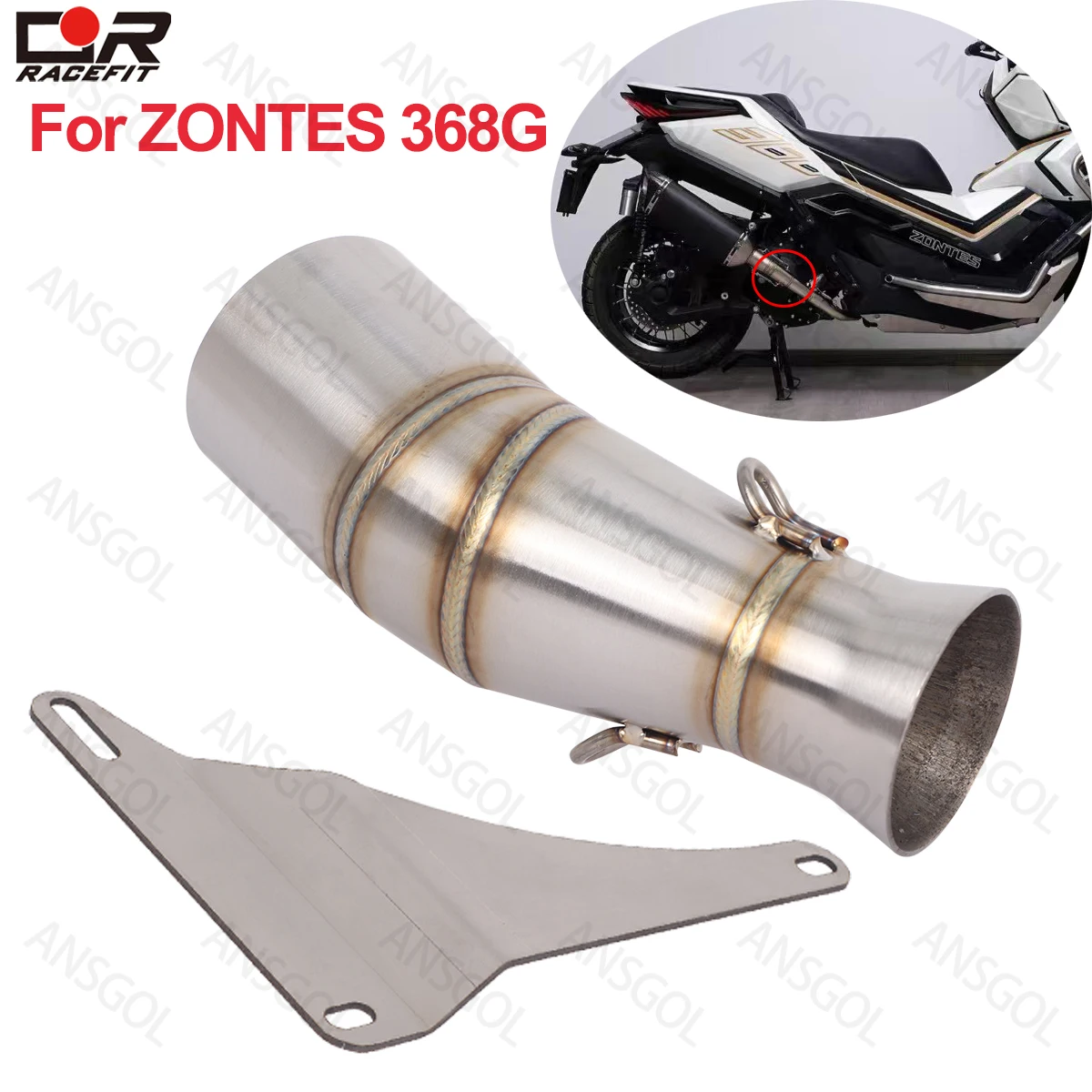 Escape Muffler Middle Link Pipe For ZONTES 368 368G 368D 368M 368K 368E Motorcycle Exhaust Midpipe 51mm Slip on Modify