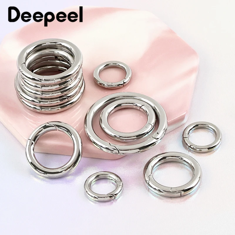 

3Pcs 10-35mm Metal Buckles Stainless Steel Snap Hook Keychain Carabiner Clips Openable Spring O Ring Clasp DIY Bag Accessories