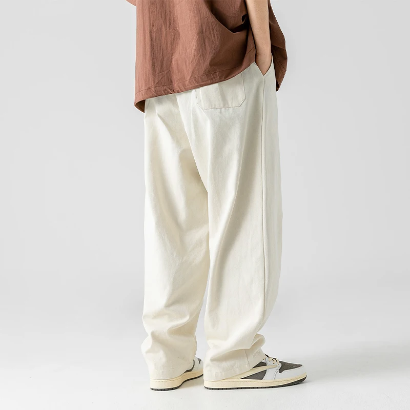 Pantalones de gran tamaño de estilo japonés, pantalones holgados de pierna ancha Y2k, ropa de calle Retro informal de moda de algodón para hombre, Harem Vintage de Hip-Hop