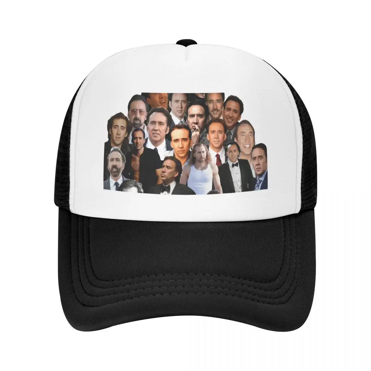 nicolas cage photo collage high quality Baseball Cap Icon Military Cap Man Men Golf Wear Women's