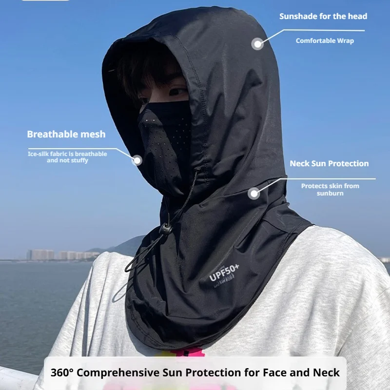 Summer Full Face Sun Protection Hat Face Mask Outdoor Hiking UV Protection Hat Neck Protection for Motorcycle Cycle