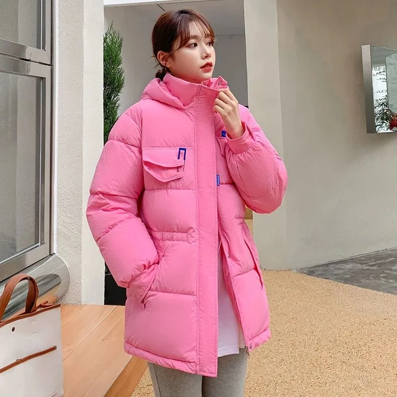 2023 New Winter Hooded Parka Women\'s Down Cotton Jacket Puffer Coat Overcoat Thick Warm Cotton Padded Jacket Snow Wear Outwear