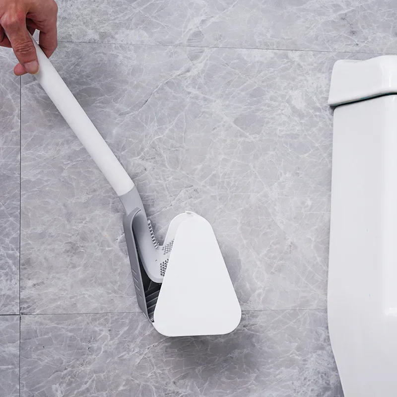 Silicone Golf Shape Toilet Brush with Holder Set Toilet Cleaner Brush Wall Mounted Toilet Brush and Drying Holder for Bathroom