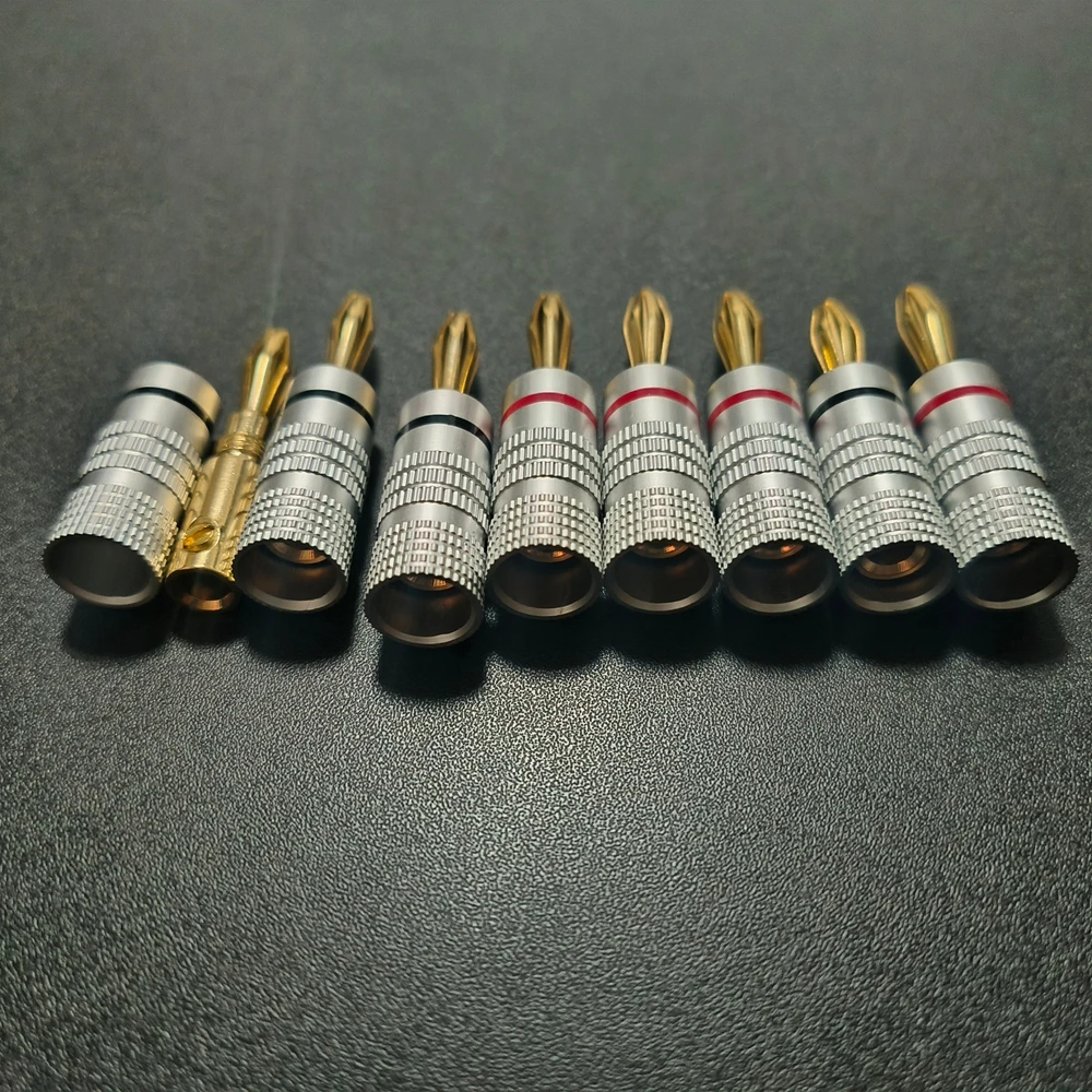 8 Stück 4 mm Lautsprecherkabel-Bananenstecker, korrosionsbeständige, vergoldete Lautsprecher-Bananenstecker, HIFI-Audio-Lautsprecherkabel-Anschlüsse – Detail 4