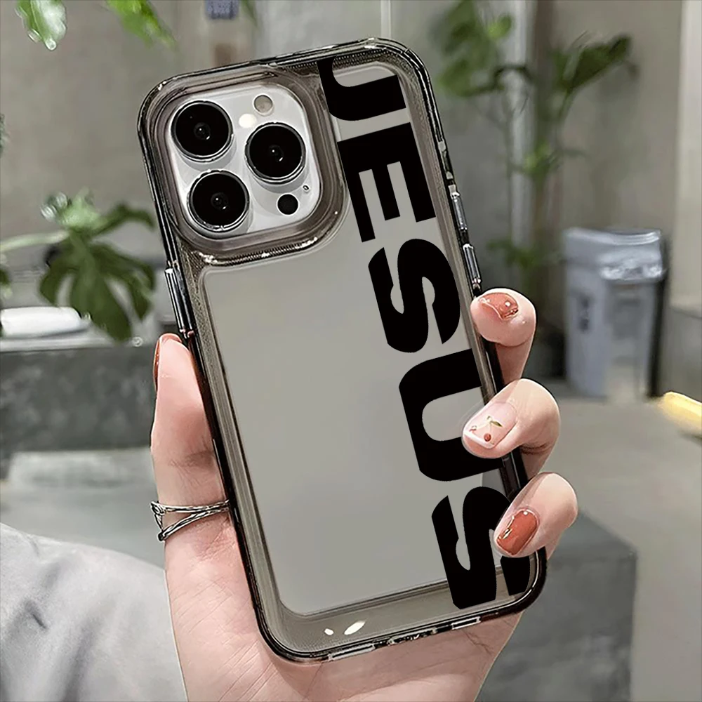 JESUS clear Phone Case for iPhone16Pro Max 16Pro 16Plus 16 15 Pro Max 15Pro 15 13 13Pro 14 12 11Pro Max Plus