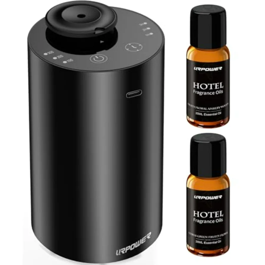 

Waterless Essential Oil Diffuser: No Water Needed Battery Operated Scent Diffuser - 2 * 20ML Hotel Fragrance Essential Oils - C