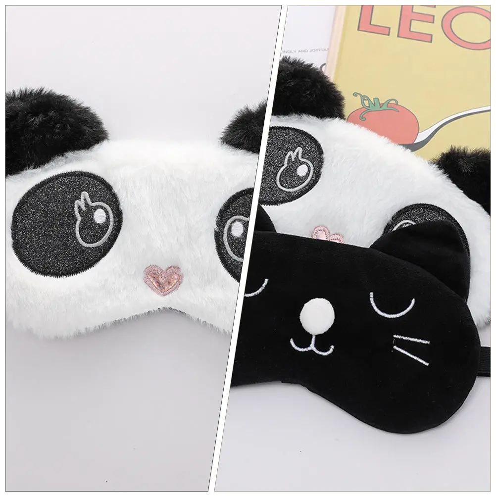 

2Pcs Eye Shade Sleep Mask Soft Comfortable Durable Light Proof Blindfold for Travel Relaxation Adorable Eye Mask