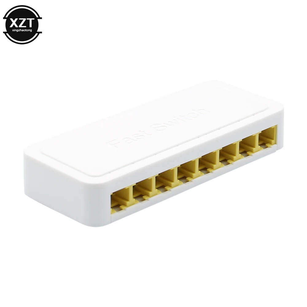 8 Port 100M Switch 10/100 Mbps Desktop PC Mini Fast Ethernet LAN RJ45 Network Switch Hub Plug and Play Network Splitte