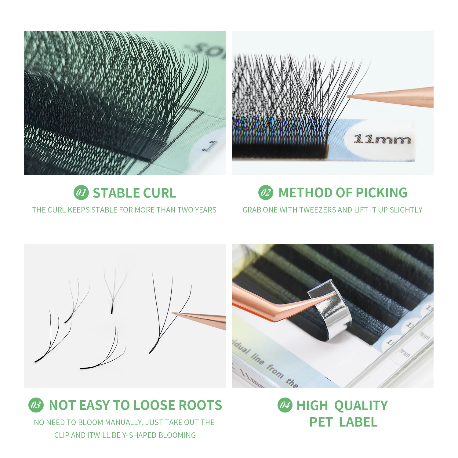 ANNAFRIS 5Cases  YY 3D 4D 5D Eyelash Extensions Premium W Shape Lashes Natural Soft Premade Volume Fans False Lash