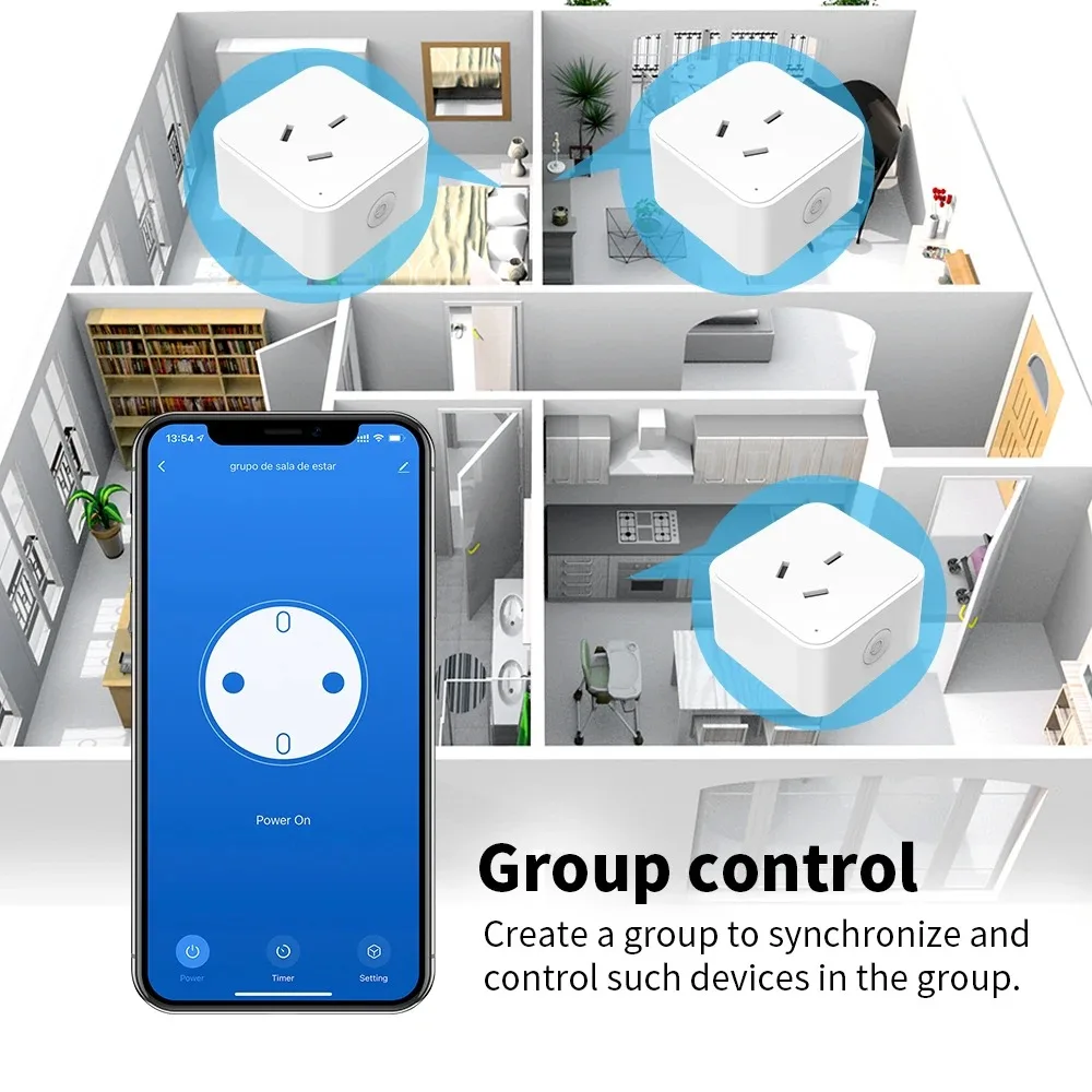 Tuya Zigbee 3.0 Smart Socket AU Standard with Energy Monitoring, Remote Timer Control, Compatible with Alexa and Google