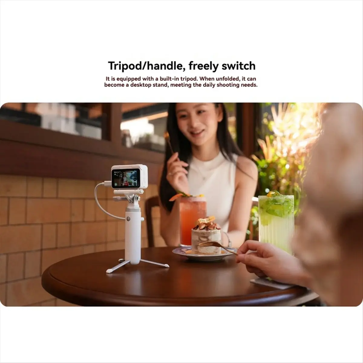 #81X Camera & Photo,Mini Power Handle Tripod for Insta360 GO Ultra/AcePro2 (White)
