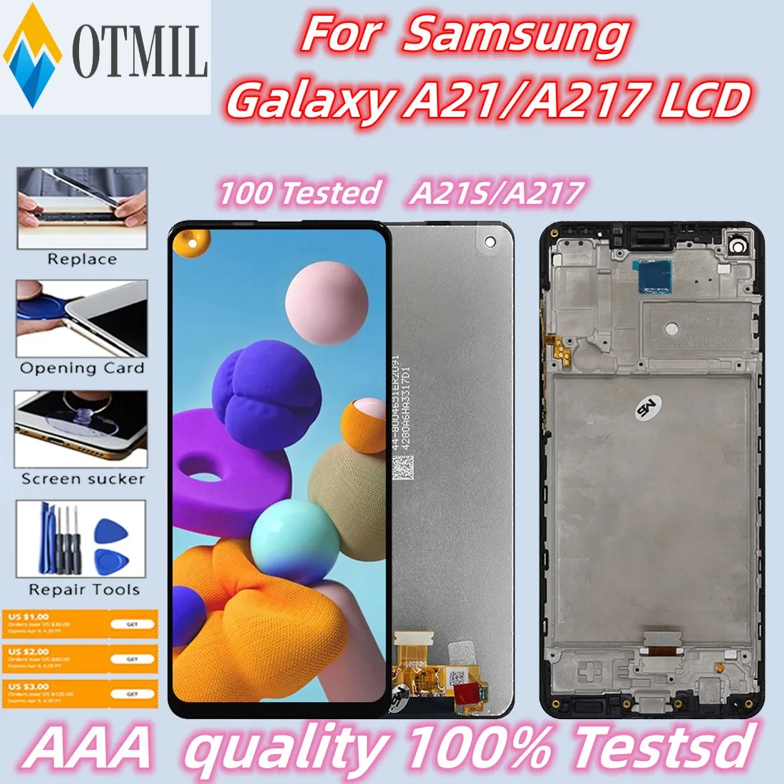 

ЖК-дисплей 6,5 дюйма для SAMSUNG Galaxy A21s A217 SM-A217 A217F A217DS, дисплей с сенсорным экраном и дигитайзером в сборе, запчасти для замены