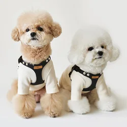 INS Leather PU Small Dog Chest Harness Set Sturdy And Durable Outdoor Dog Walking Leash Bichon  Schnauzer Leash Dog Supplies