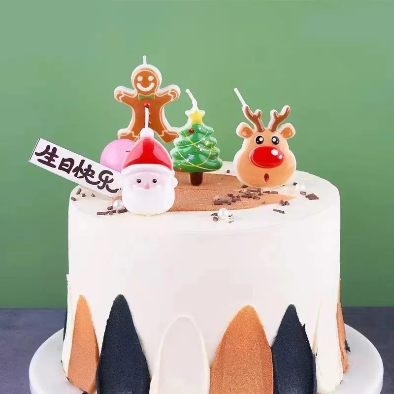 Kerze Set Weihnachten Thema Party Weihnachtsmann Baum Rentier Weihnachten Kuchen Dekoration Geburtstag Dekoration Kerzen