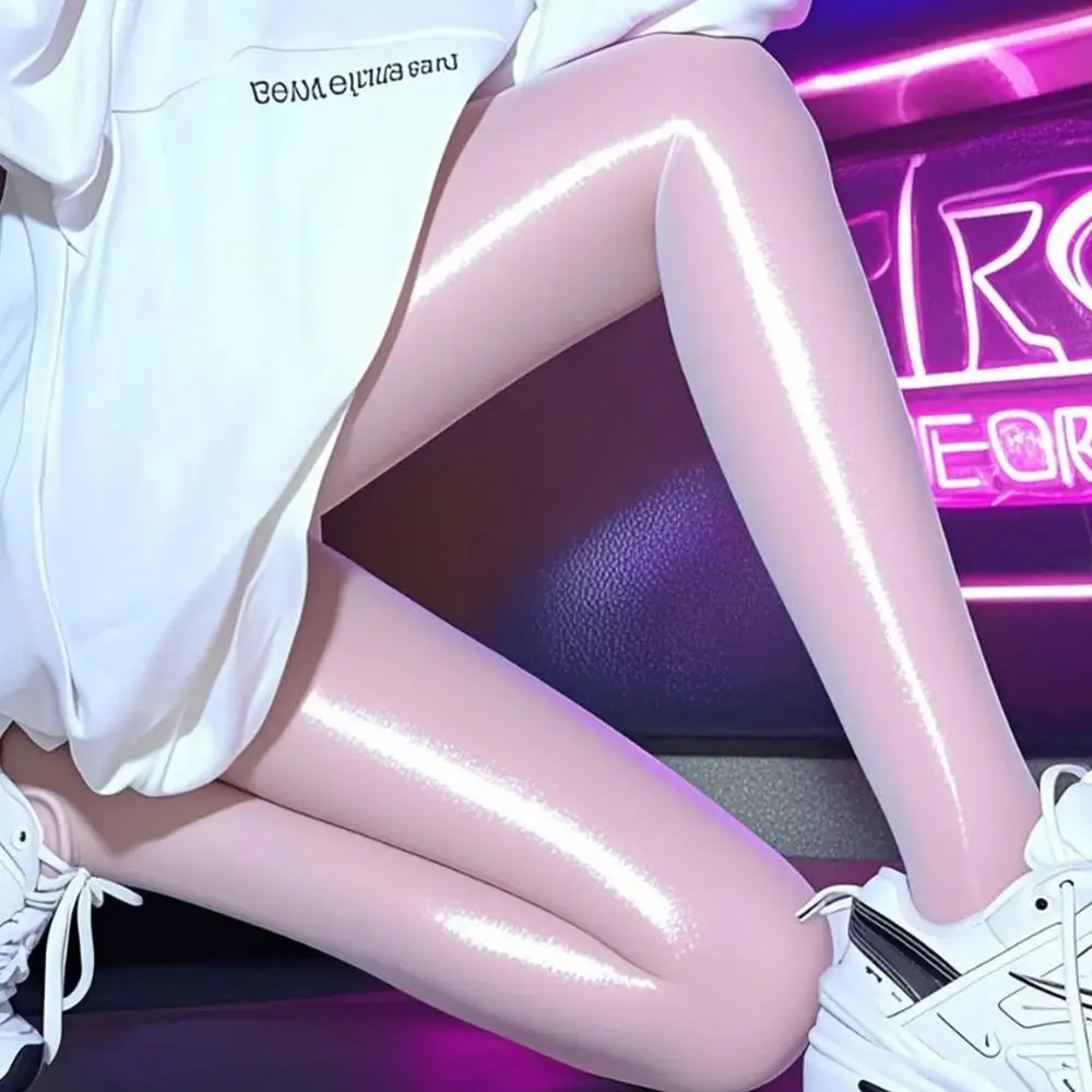 ร้อนน้ํามัน-เงาถุงน่องเอวสูงน้ํามันGlossy Ultra-บาง 8D Smoothไนท์คลับPantyhoseขนาดใหญ่เงากางเกงขายาวเซ็กซี่