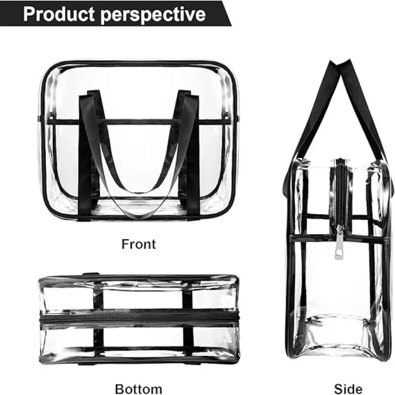 Clear Toiletry Bag Thick Transparent Cosmetic Bag Waterproof Makeup Artist Large Bag Diaper Case Luggage Organizer Storage Easy