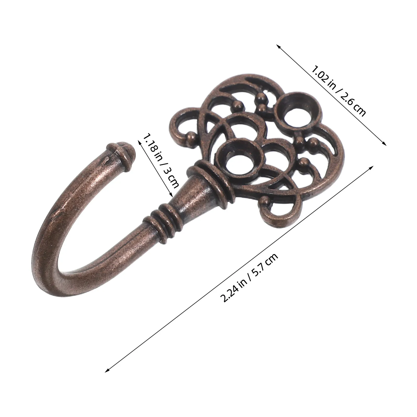 5Pcs Wall Mounted Metal Coat Hooks Retro Vintage Bronze Decorative Hooks for Jackets Hats Bags Entryway Wardrobe