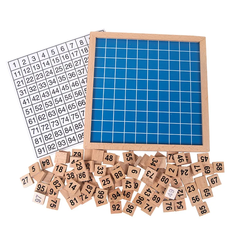 Montessori Educational Toys Wooden 100 Digital Table Math Arithmetic Counting Preschool Learning Toys for Children Teaching Aids