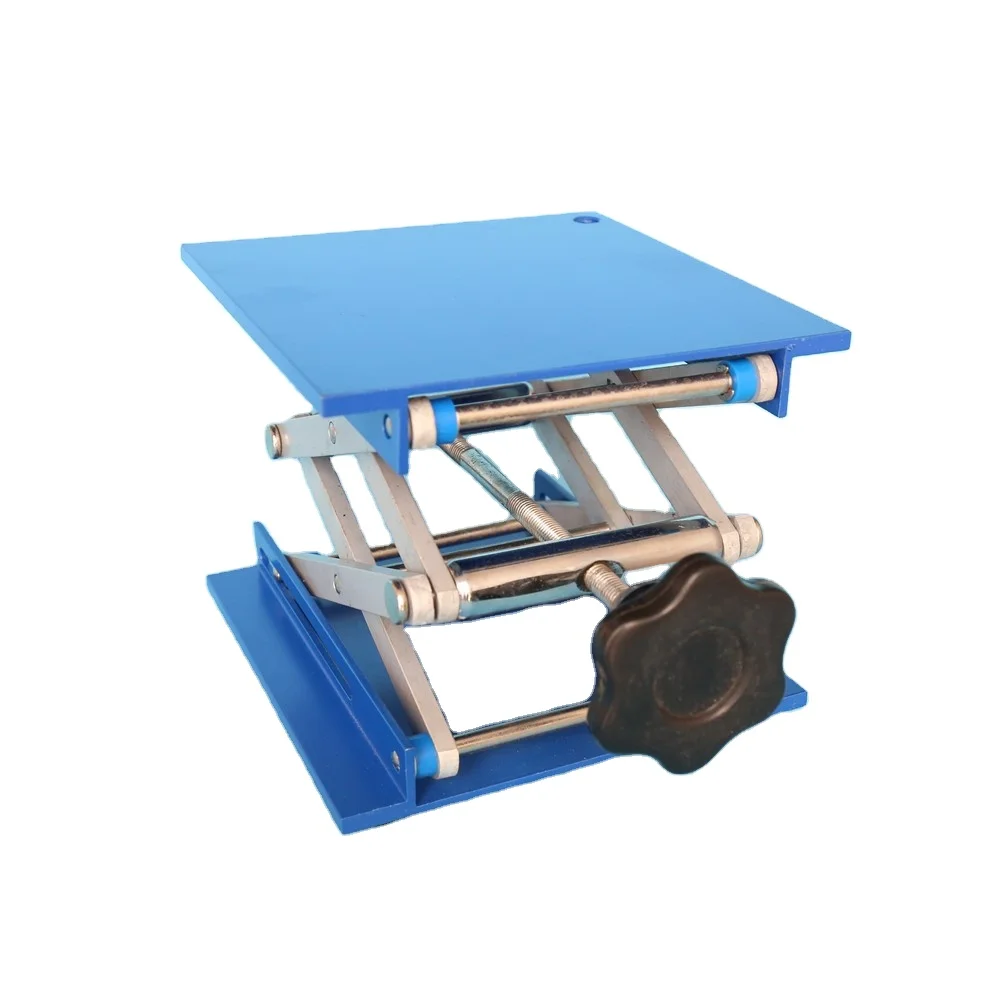 

HAIJU AB 8x8 Inch Lab Jack Aluminium Laboratory Scissor Lift Table 33lb Loading Bearing Oxide Lab Lifting Platform Stand OEM