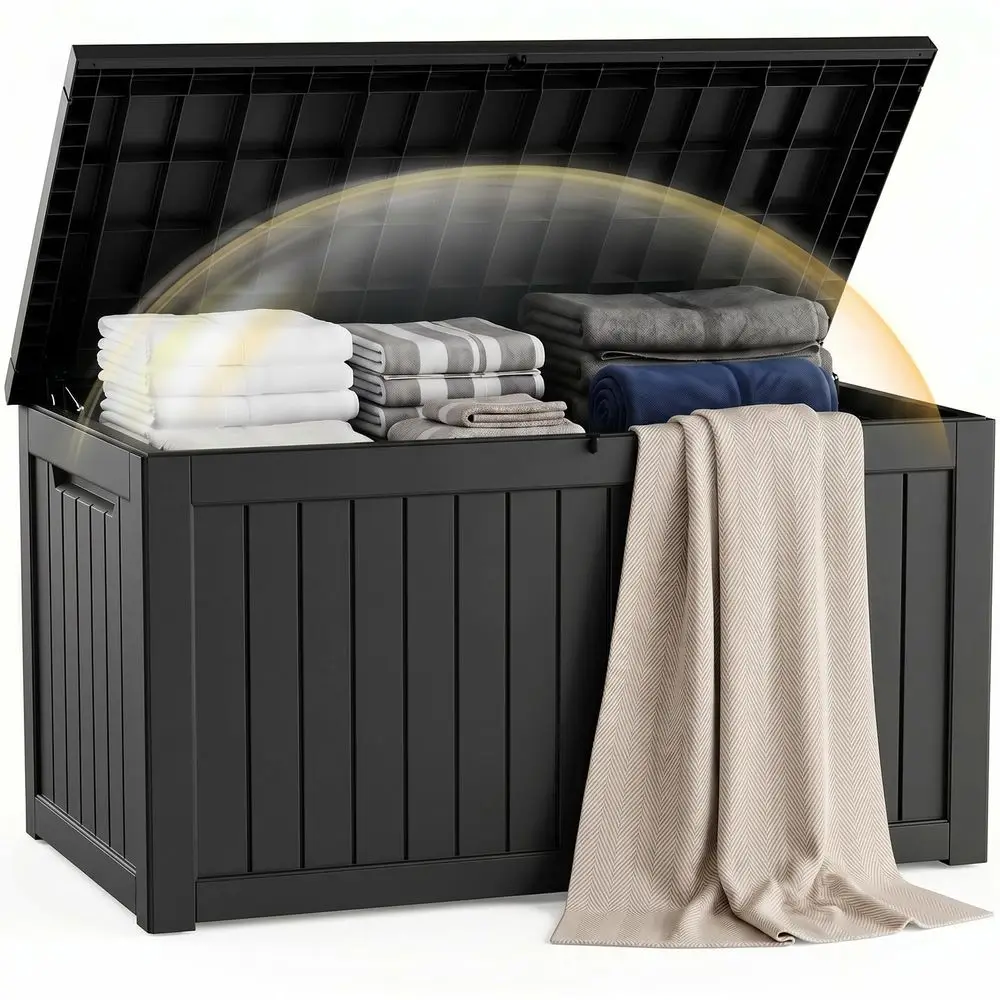 

Outdoor Storage Box 260 Gallon Deck Box Indoor amp Outdoor Lockable UV Resistance Waterproof Resin Storage Bin Storage Box for