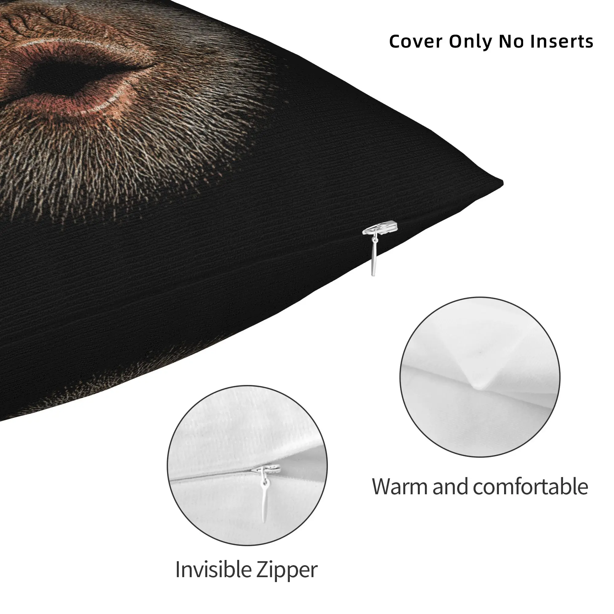 Printed Funny Monkey Blowing Stomach Face Pillowcase Polyester Cushion Cover Decoration Meme Throw Pillow Case Cover Home Zipper