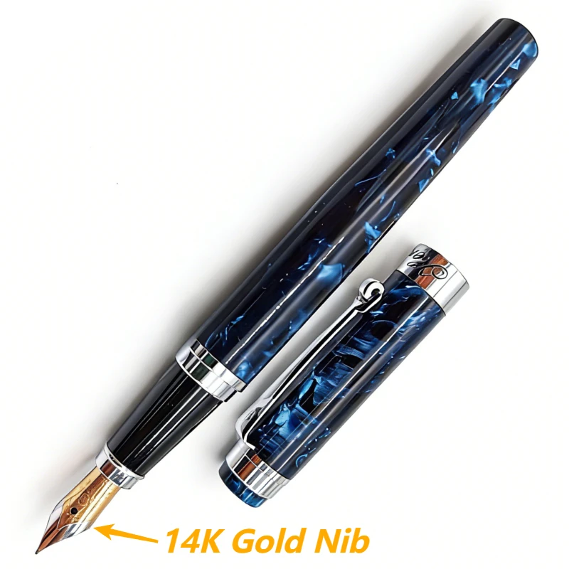 

14K Nib Hero Gold Fountain Pen Celluloid Out-of-print Collection for Calligraphy Practice and Daily Use F 0.5 Nib Luxury Ink Pen