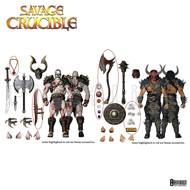 1/12 7inches Harbinger Studios Savage Crucible Action Figure Drevarth Sentinel The Red Anime Model Collection Toy For Gift