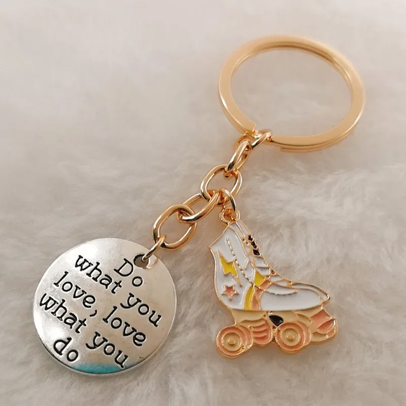 A-Z letter new product enamel skates key ring key ring skating key ring key ring gift skater gift jewelry