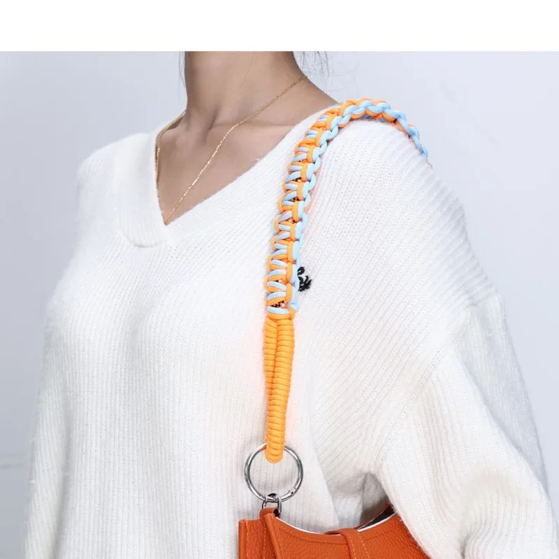 Shoulder Bag for Woven Bag Strap Lanyard Braided Strap Widen Hand Strap Contrast Bag Accessories Premium Lanyards Universal Rope
