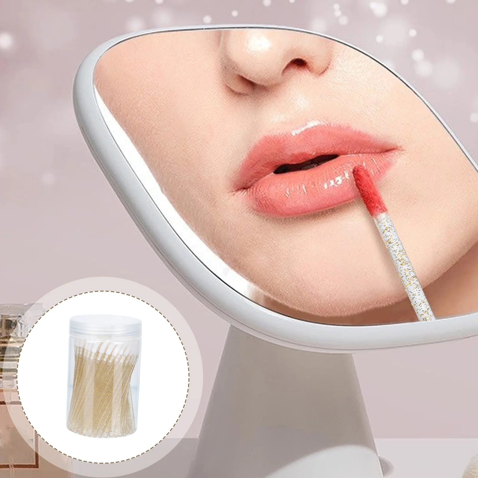 

100pcs Lip Brush Stick Disposable Makeup Tool Travel Size Precision Application For Lip Color Gloss Beauty Supplies