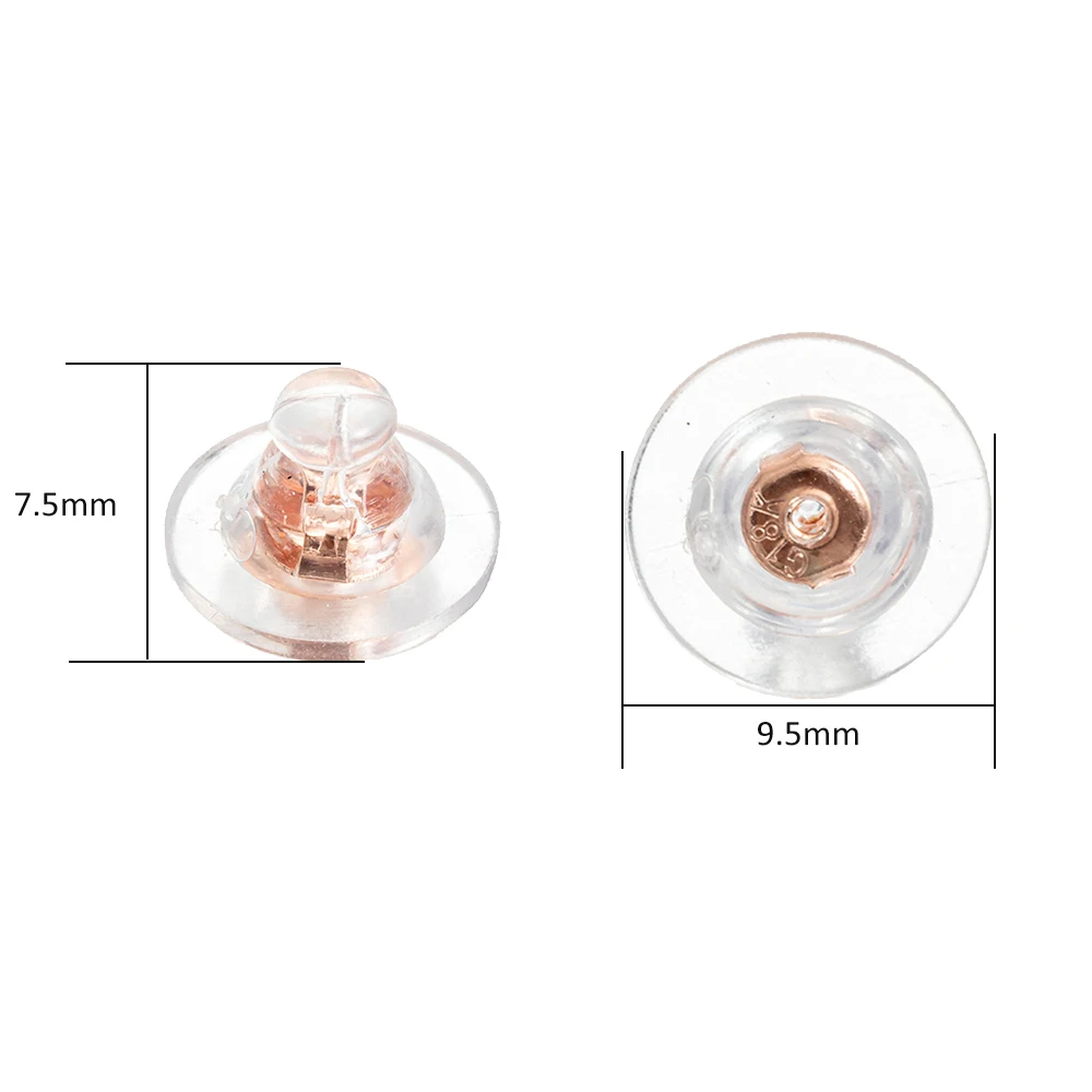 10pcs 18K Gold Silicone Earring Backs Replacements Locking Secure Stopper for Studs/Droopy Ear No-Irritate Hypoallergenice Adult