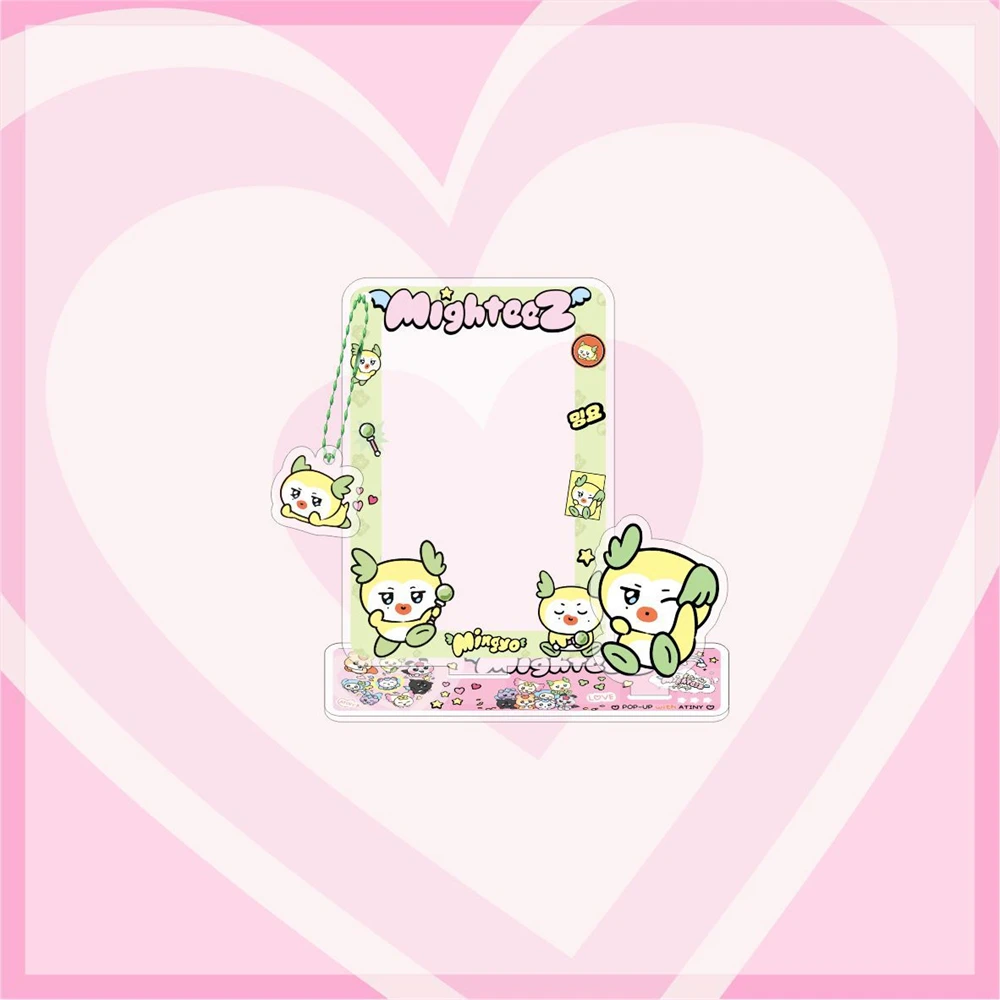 Figur Akrilik Kartun KPOP ATEEZ Mighteez 10CM, Gambar Anggota Lucu, Model Berdiri Dua Sisi, Ornamen Meja, Koleksi Penggemar