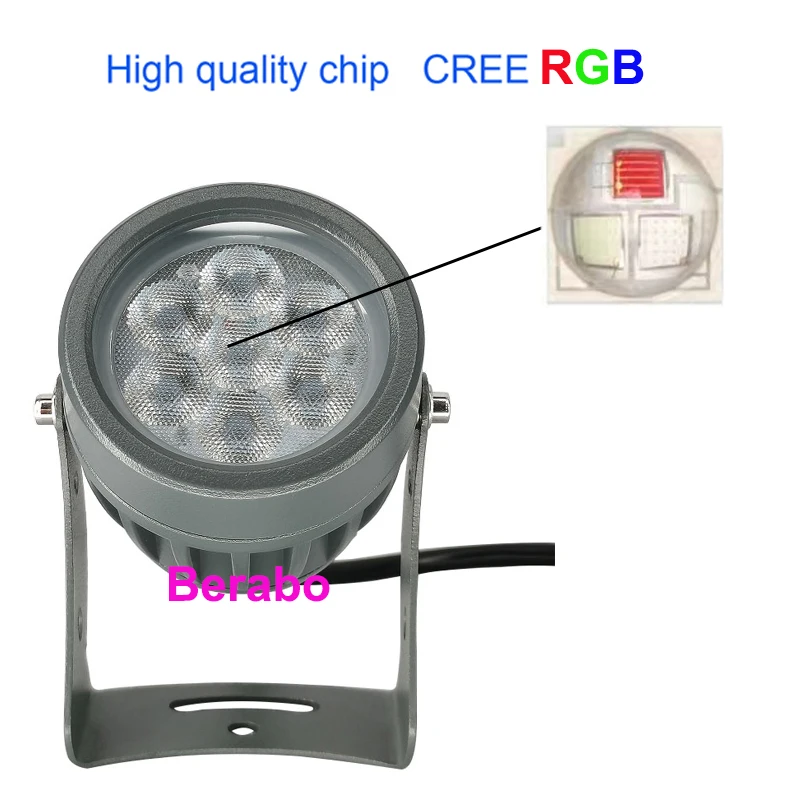 RGB LED Rasenlampe mit externer Steuerung, 21W LED Gartenleuchte, Landschaftslampe mit Erdspieß, wasserdicht, 12V 24V, Wegbeleuchtung, Spotlicht – Detail 3