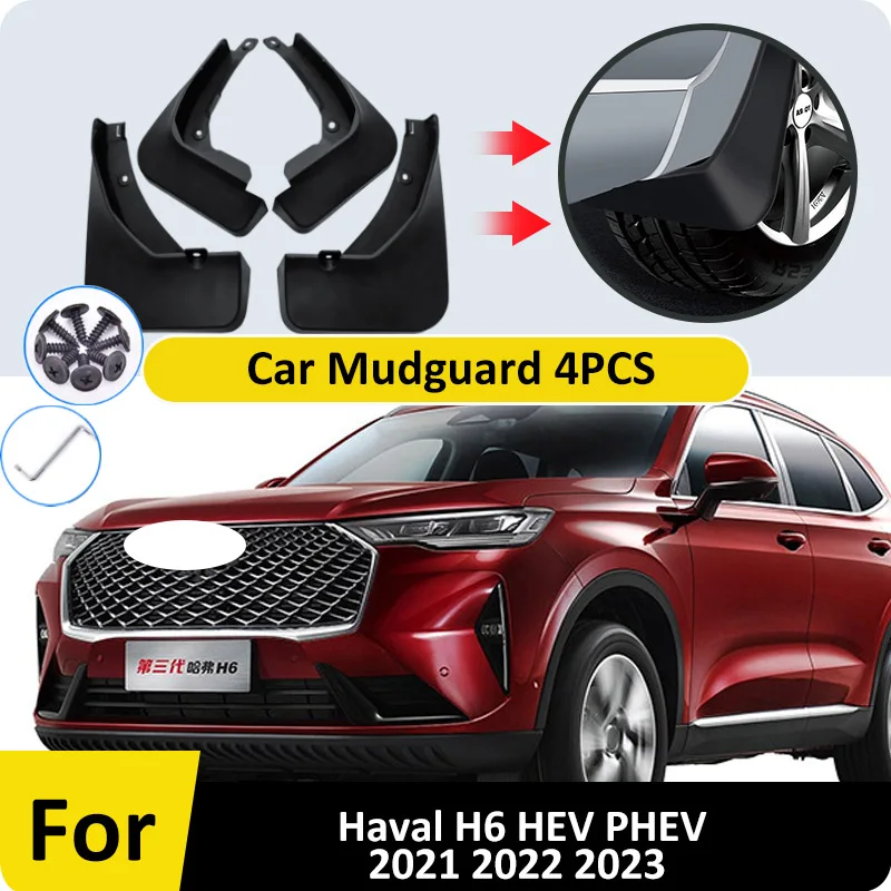 

Mudguards For Haval H6 HEV PHEV 2021 2022 2023 4 pcs Fender Rear Mudguard Mudflap Mud Guard Splash Flaps Car Accessorie Auto Mud