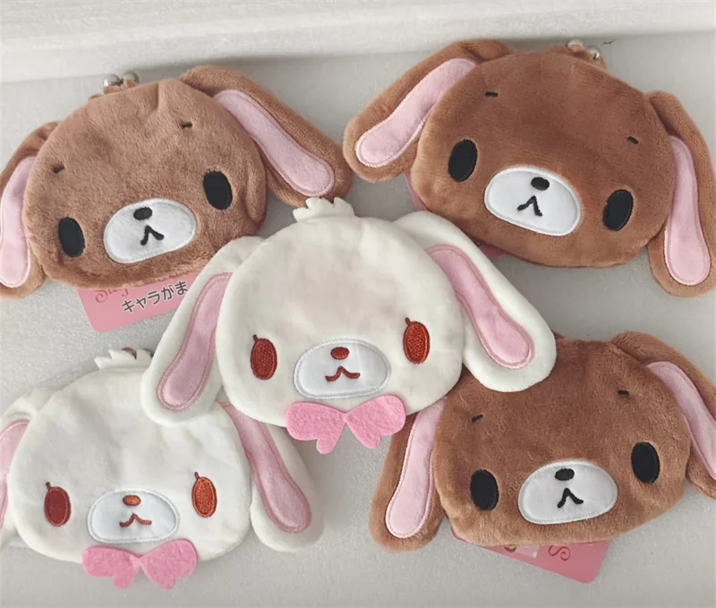 Sugarbunnies أفخم محفظة نسائية للعملات المعدنية محفظة Shirousa Kurousa الأرنب رئيس لطيف حقيبة أموال صغيرة قبلة قفل عملة حالة Kawaii حقيبة المال