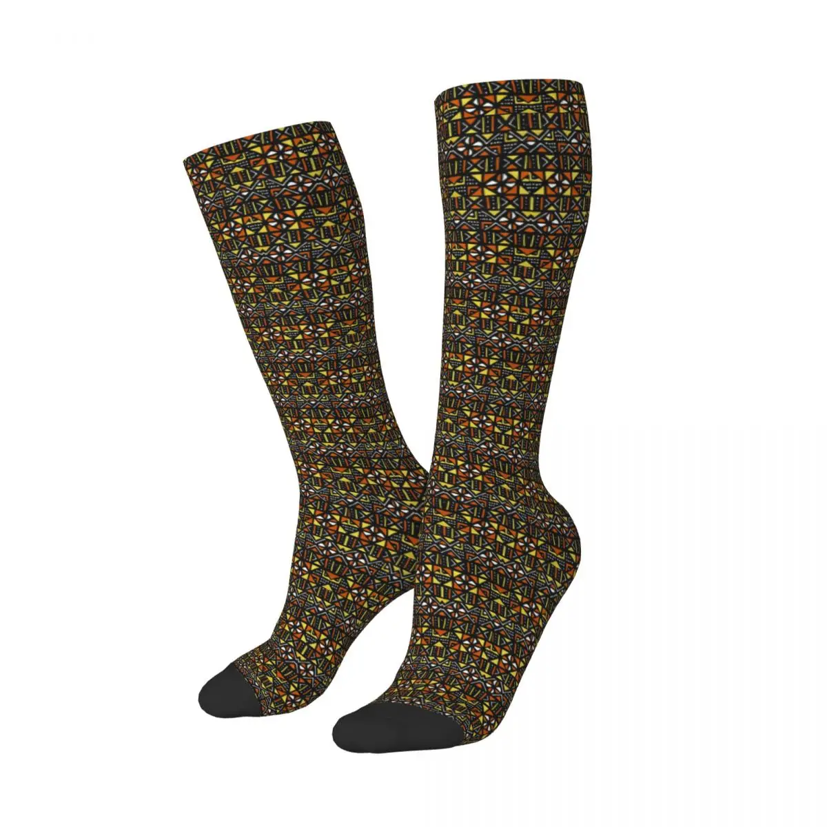 

African Bogolan Mudcloth Pattern Socks Harajuku Stockings All Season Long Socks Accessories for Man Woman Birthday Present