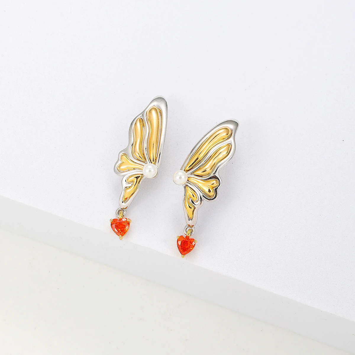 HAIKE S925 Sterling Silver Earrings Original Classic Gilded Phoenix Butterfly Shape Earpin Elegant Rich Jewelry 2024 New Women