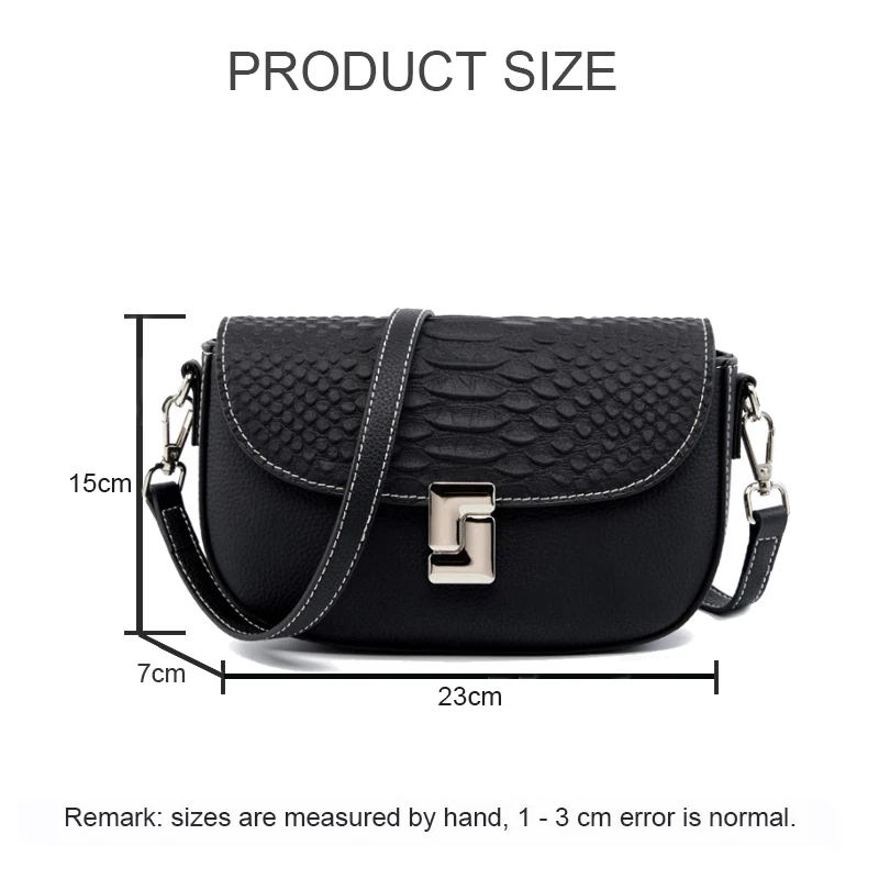 Summer New Lady Versatile Style Crocodile Pattern Crossbody Girl Small Square Bag Genuine Leather Shoulder Handbag For Women