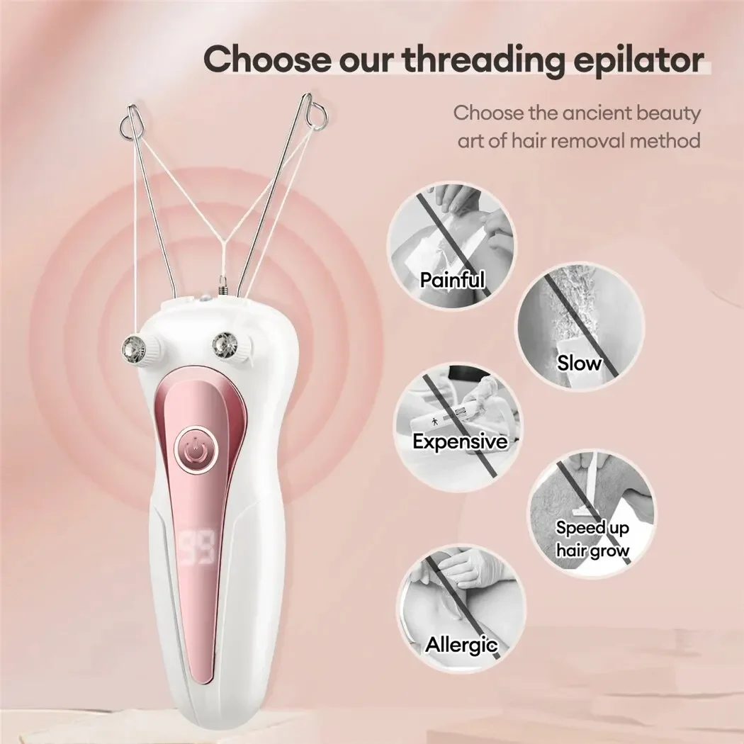 Electric Body Hair Remover Womens Cotton Thread Leg Arm Shaver Razor Lady Beauty Neck Rechargeable Hair Epilator Bathtub stopper