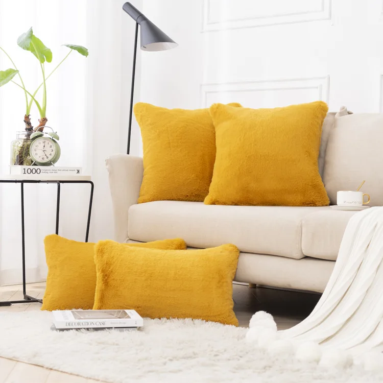 Velvet Home Decor Throw Pillow Cover Soft Solid Color 30*50 45*45cm Pillow Case for Couch Sofa Holiday Decorative Pillows