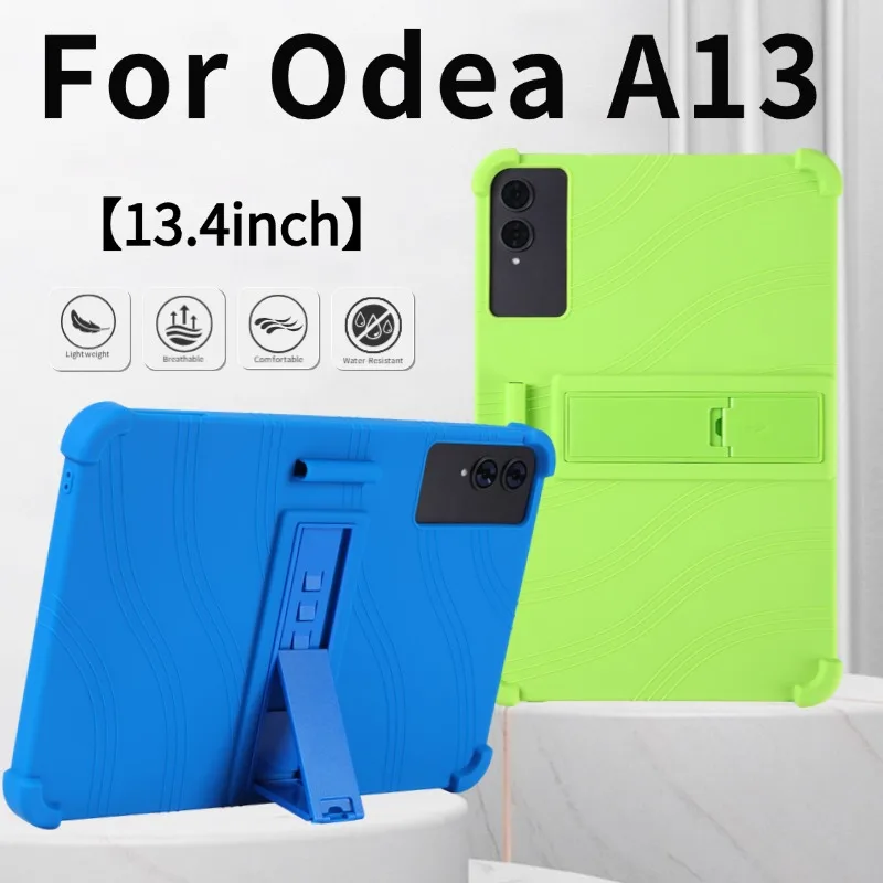 For Odea A13 Tablet Case Android 15 for 13.4 inches Tablet Kids Friendly Soft Silicone Adjustable Stand Cover protective sleeve